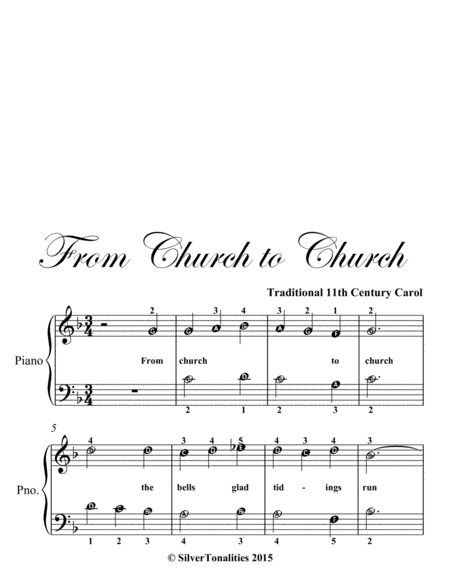 From Church to Church Easy Piano Sheet Music