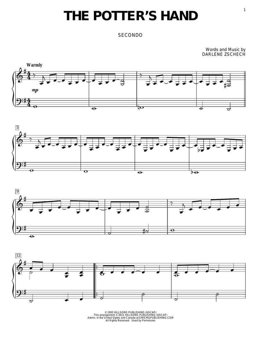 The Potter's Hand The Potter's Hand Piano Duet scores gallery preview page 1