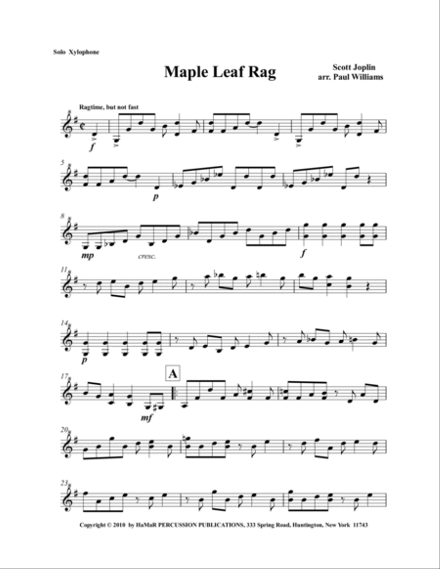 Maple Leaf Rag Glockenspiel scores gallery preview page 5
