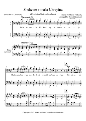 Shche ne vmerla Ukrayina (Ukrainian National Anthem) - TTBB choir + piano