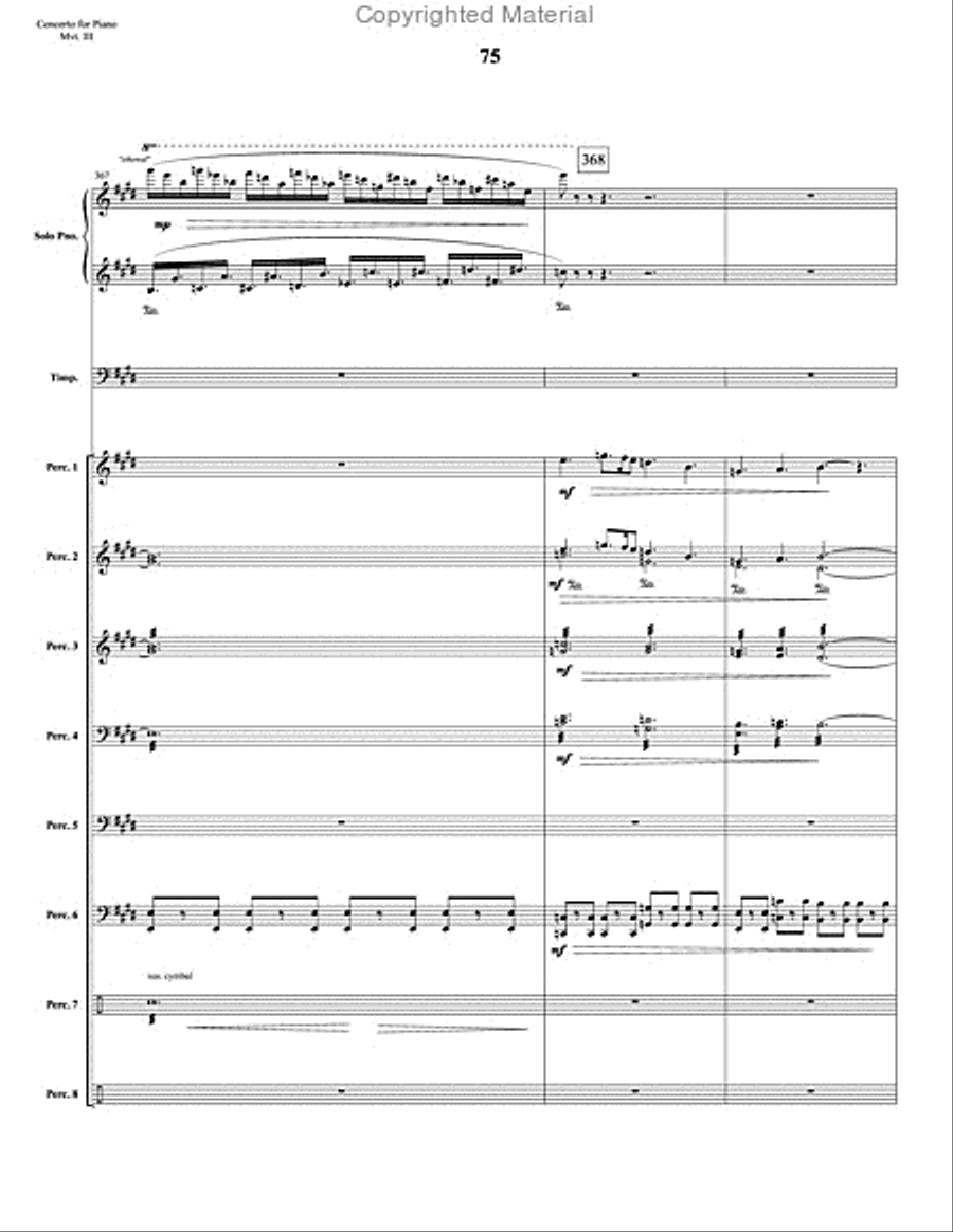 Concerto for Piano and Percussion Orchestra Percussion Ensemble scores gallery preview page 97