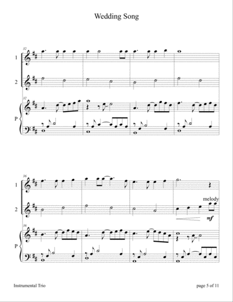 Wedding Song (There Is Love) String Duet scores gallery preview page 5