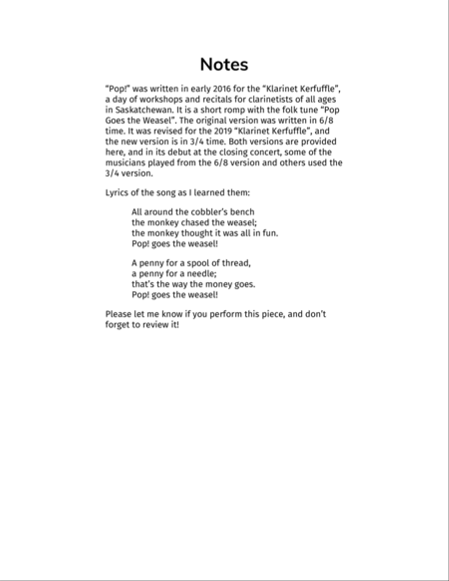 Pop! Clarinet Choir scores gallery preview page 3