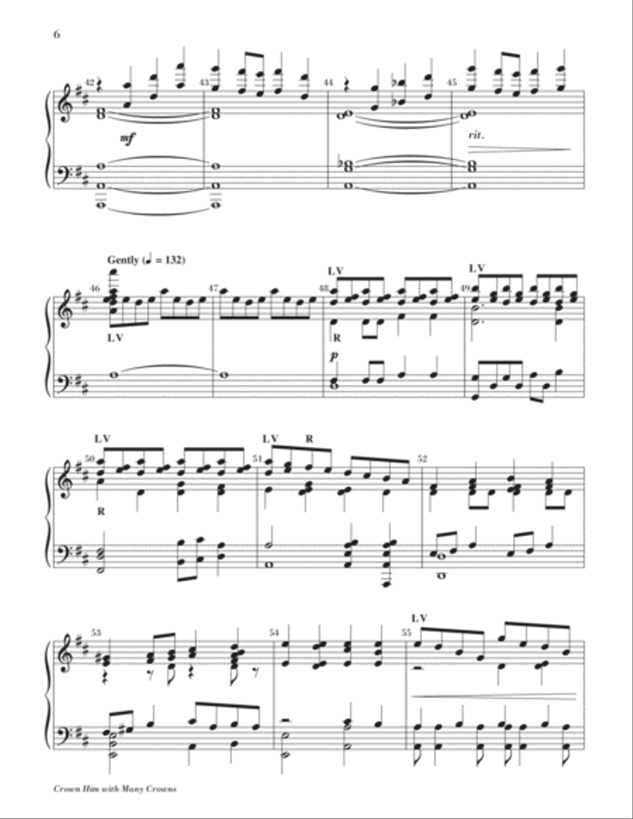 Crown Him with Many Crowns Handbell Choir scores gallery preview page 6