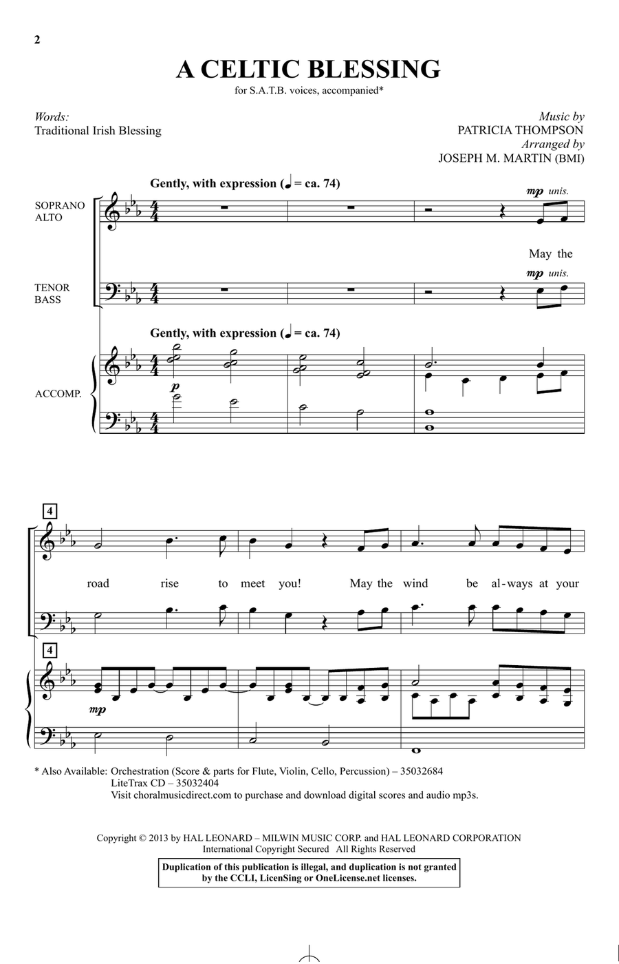 A Celtic Blessing (arr. Joseph M. Martin)