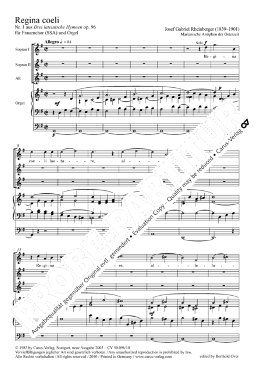 Regina coeli SSA scores gallery preview page 2