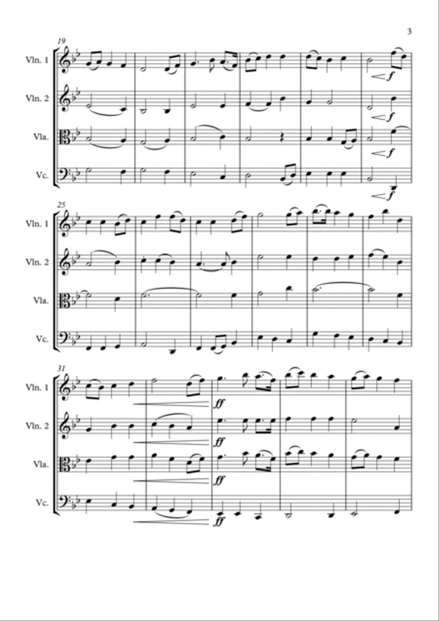 I Vow to Thee, My Country, by Holst, from The Planets. Arranged for string quartet by Greg Eaton. Pe String Quartet scores gallery preview page 3