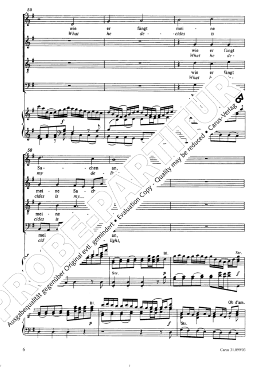 Whatever God ordains is right (Was Gott tut, das ist wohlgetan) 4-Part scores gallery preview page 7