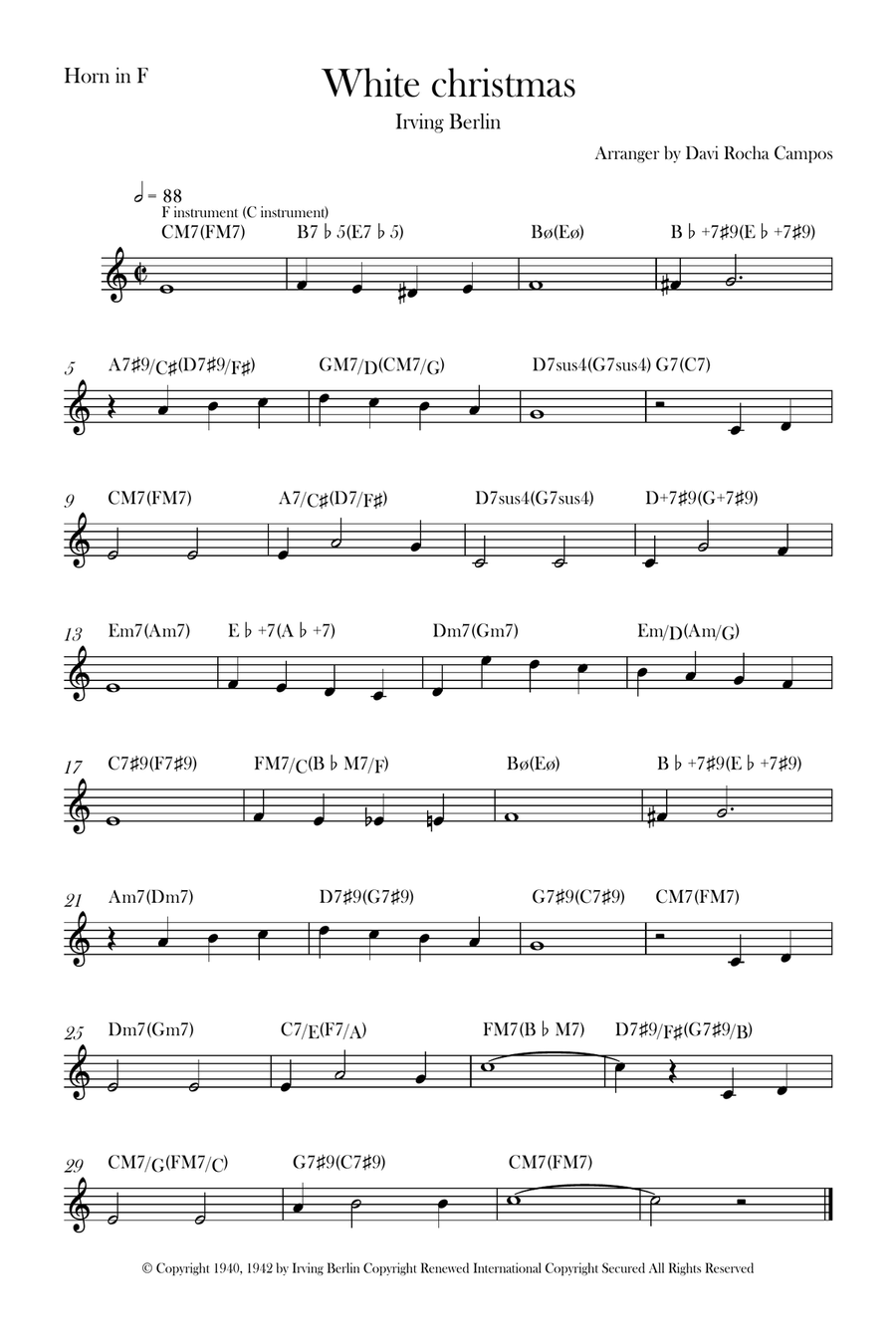 White Christmas Horn Solo scores gallery preview page 1