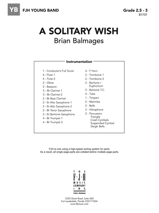 A Solitary Wish: Score