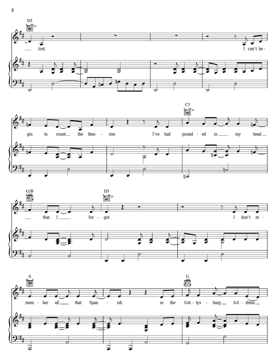 Cleaning This Gun (Come On In Boy) Piano, Vocal, Guitar scores gallery preview page 2