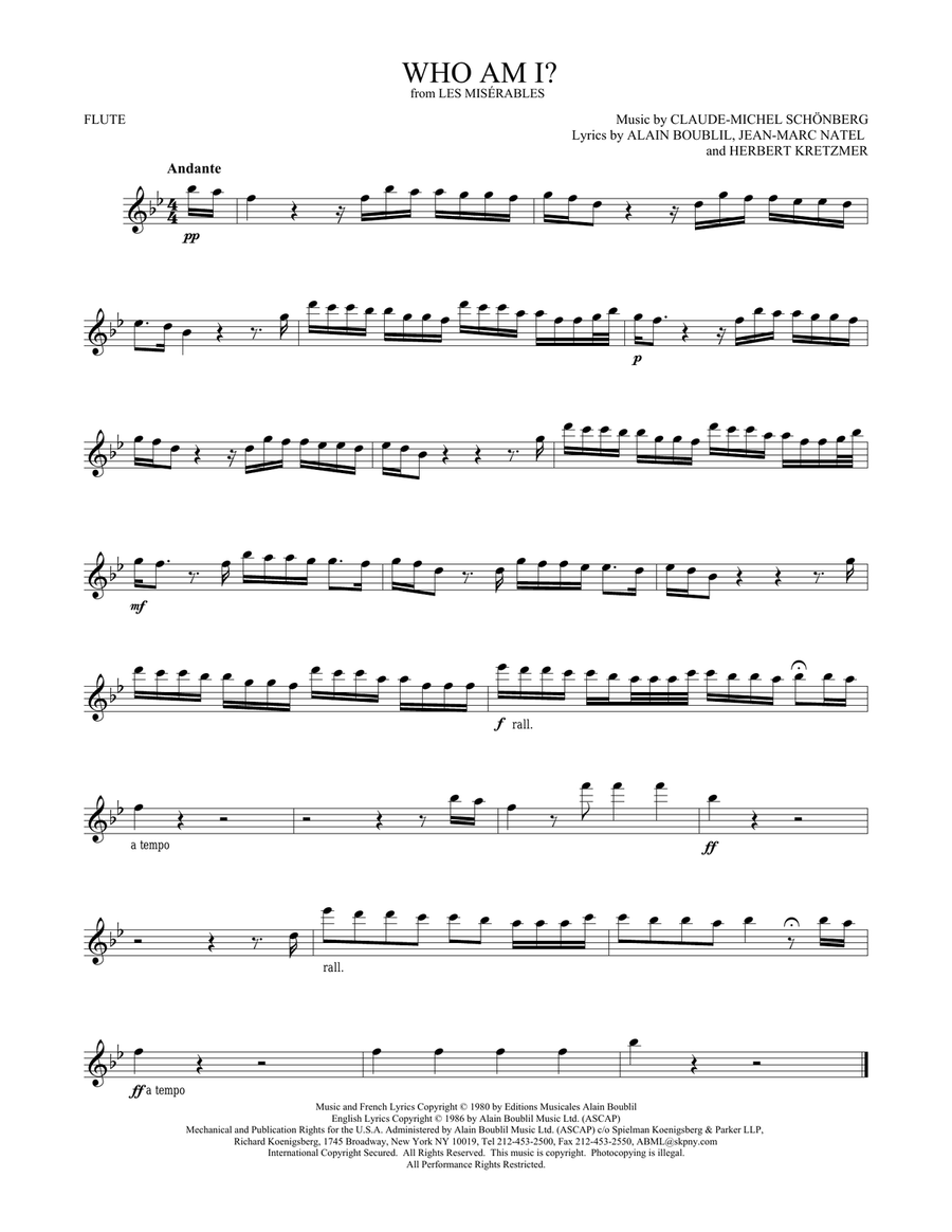 Who Am I? Flute Solo scores gallery preview page 1