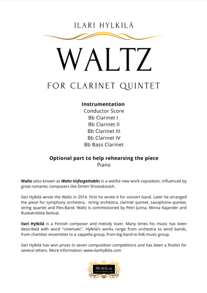 Waltz for Clarinet Quintet image number null