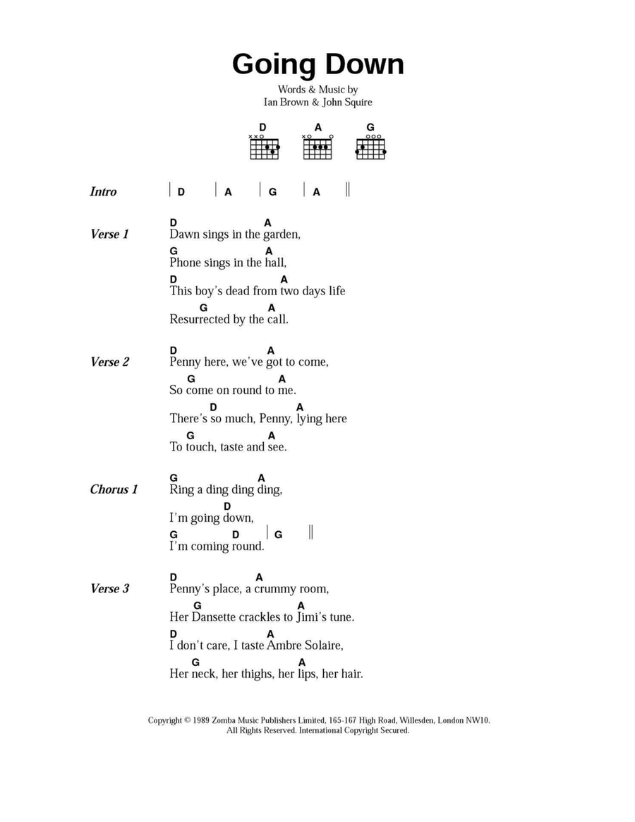 Going Down Easy Guitar scores gallery preview page 1