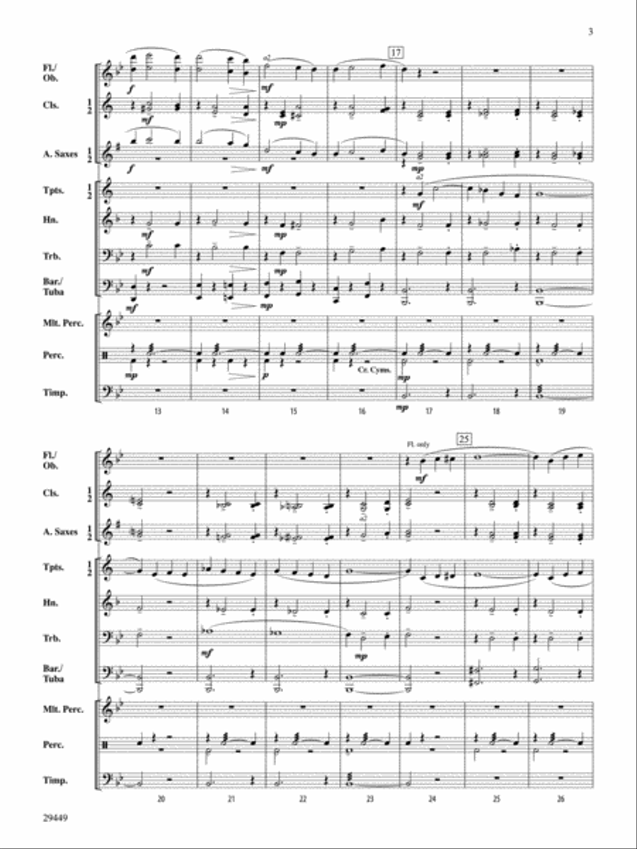 Themes from Piano Concerto No. 2 Concert Band scores gallery preview page 3