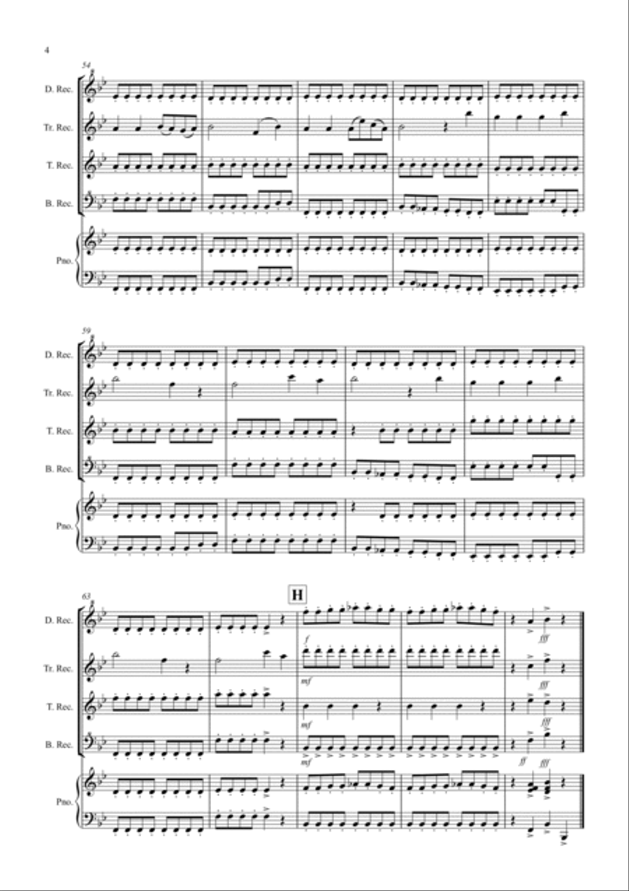 Schubert Rocks! for Recorder Quartet Soprano Recorder scores gallery preview page 4