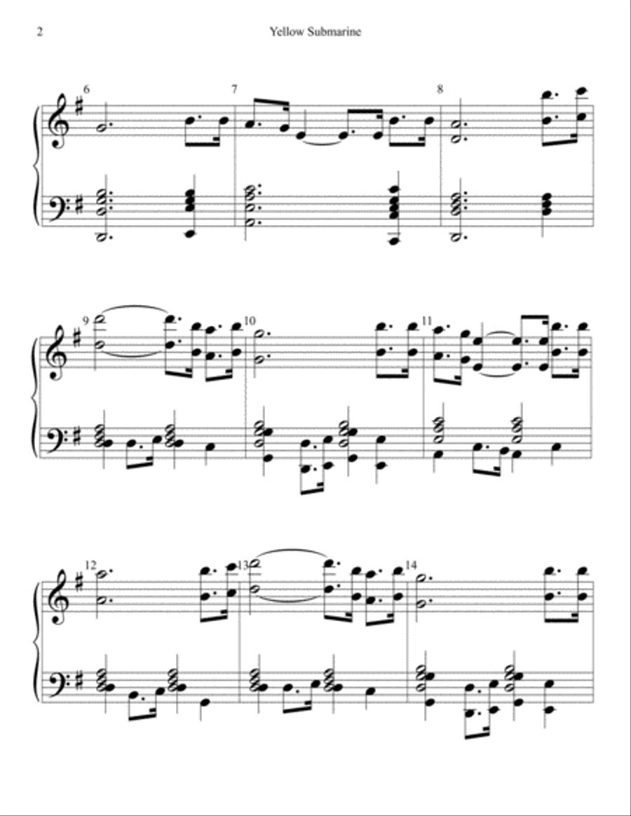 Yellow Submarine Handbell Choir scores gallery preview page 2
