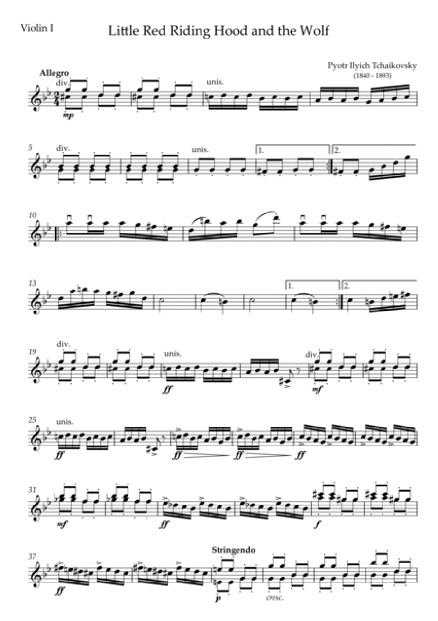 Little Red Riding Hood and the Wolf String Orchestra scores gallery preview page 5