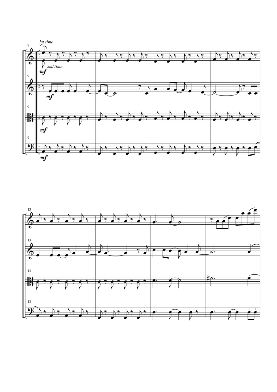 Let It Go (from Frozen) String Quartet scores gallery preview page 3