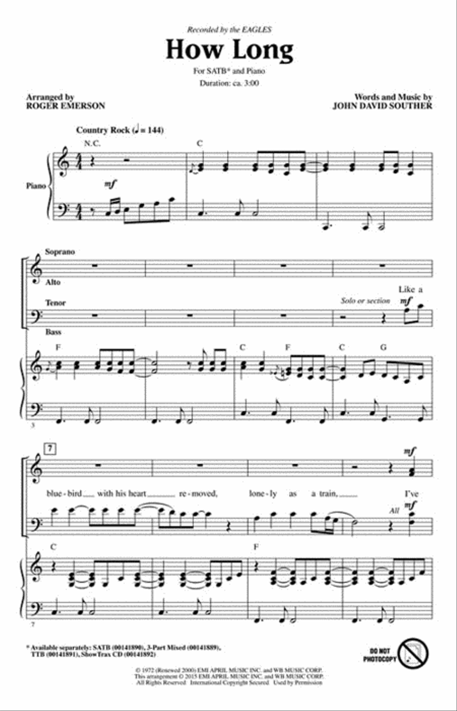 How Long How Long 4-Part scores gallery preview page 2