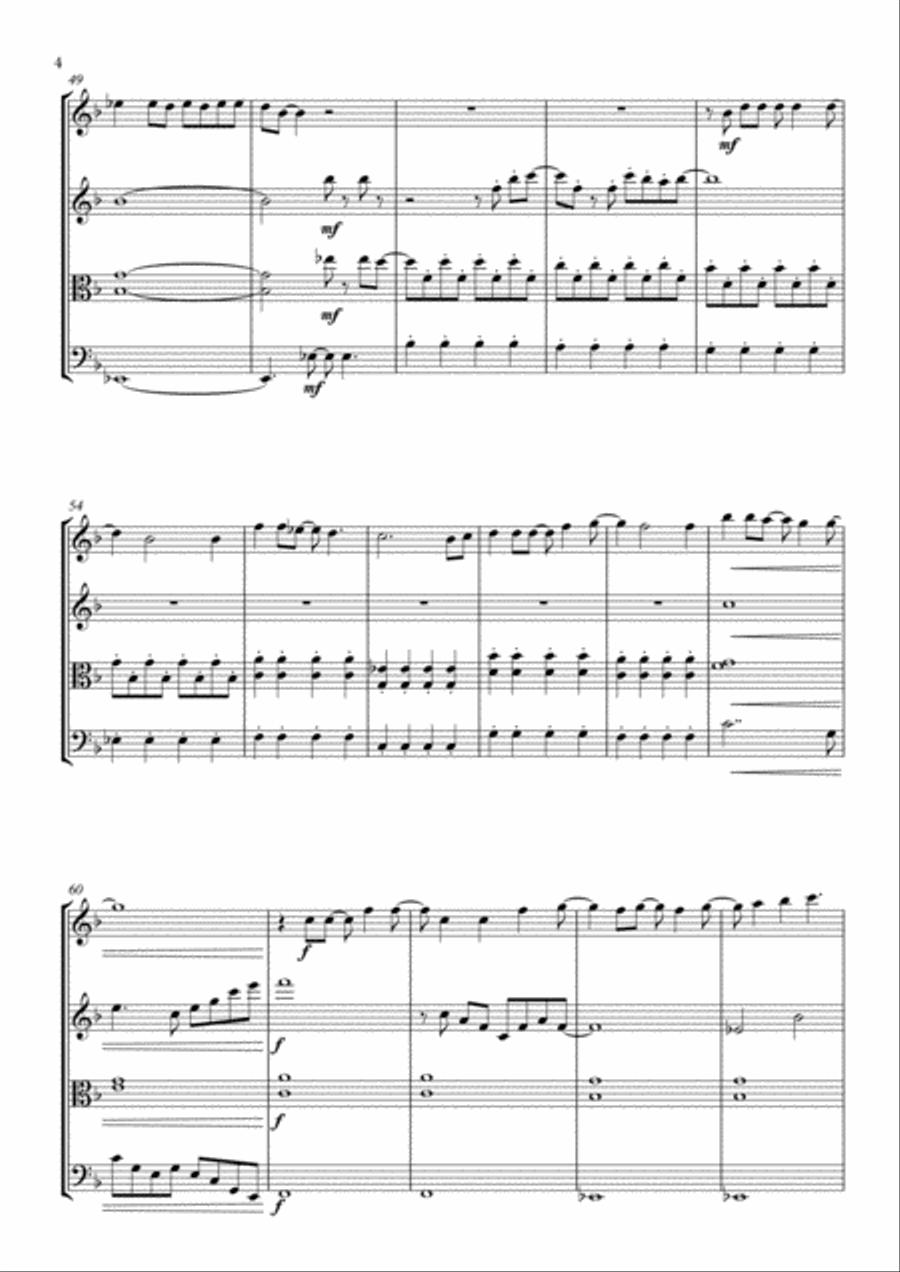 Let It Go (from Frozen) String Quartet scores gallery preview page 4