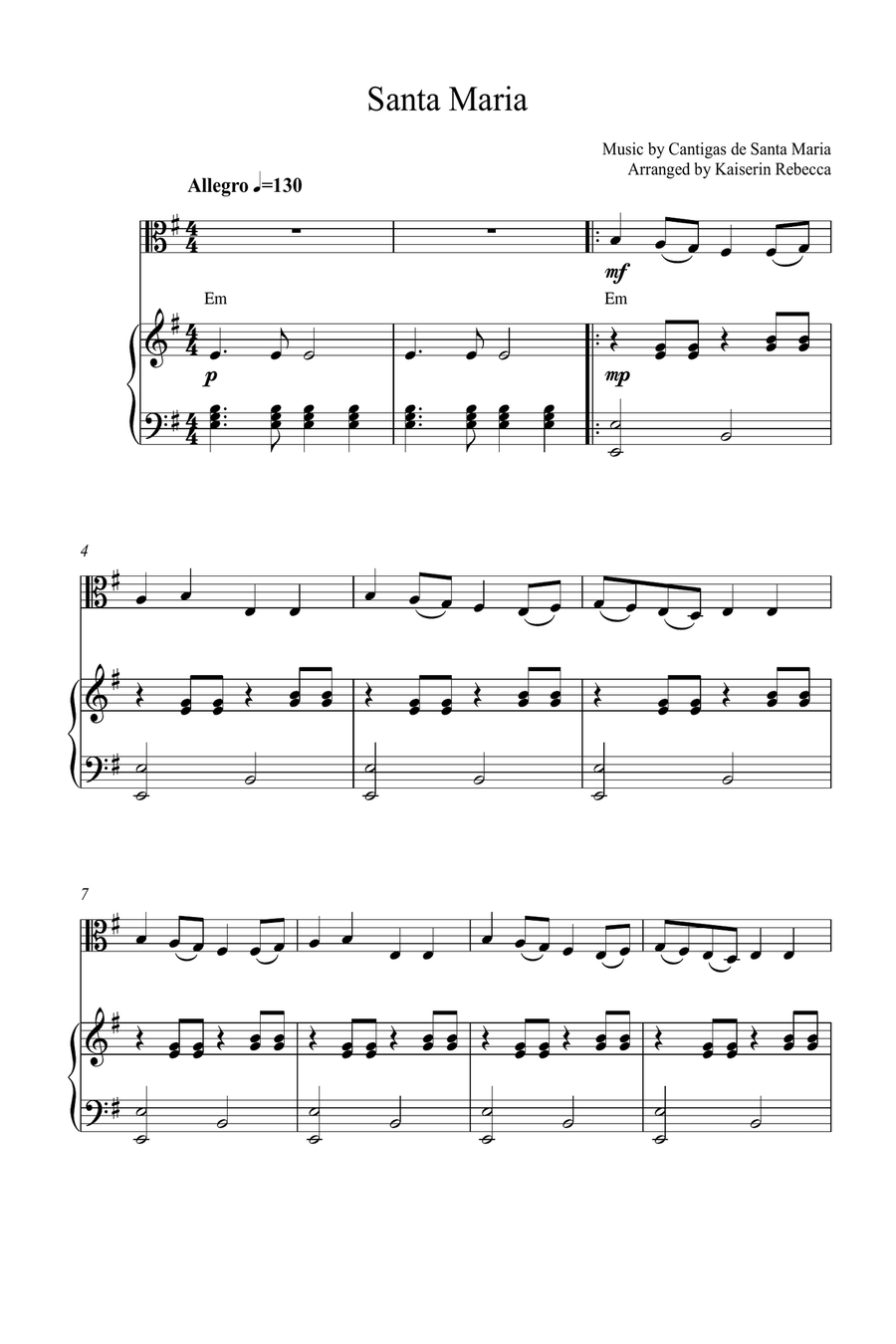 Santa Maria Santa Maria Viola scores gallery preview page 1