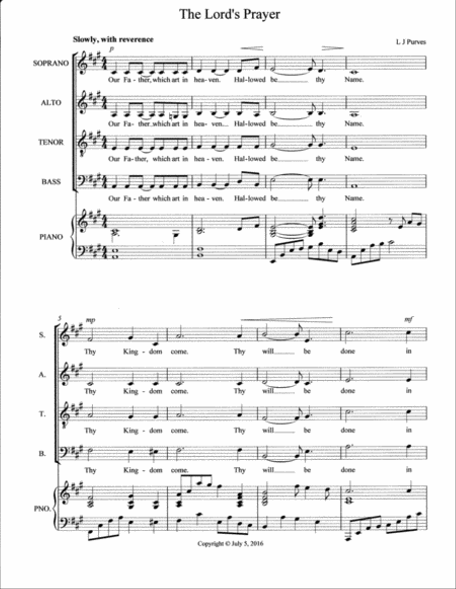 The Lord's Prayer 4-Part scores gallery preview page 2