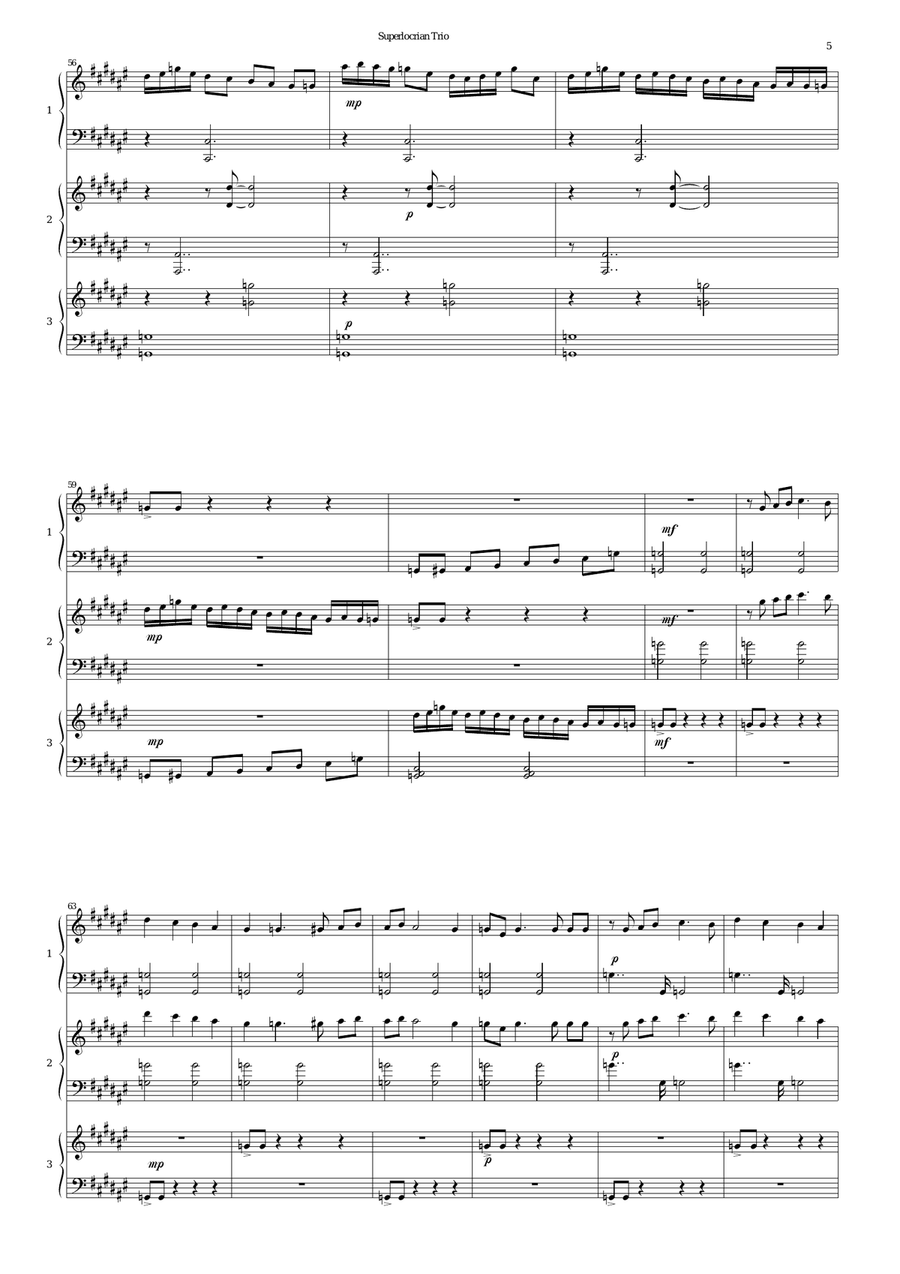 Superlocrian Trio for three harpsichords Harpsichord scores gallery preview page 5