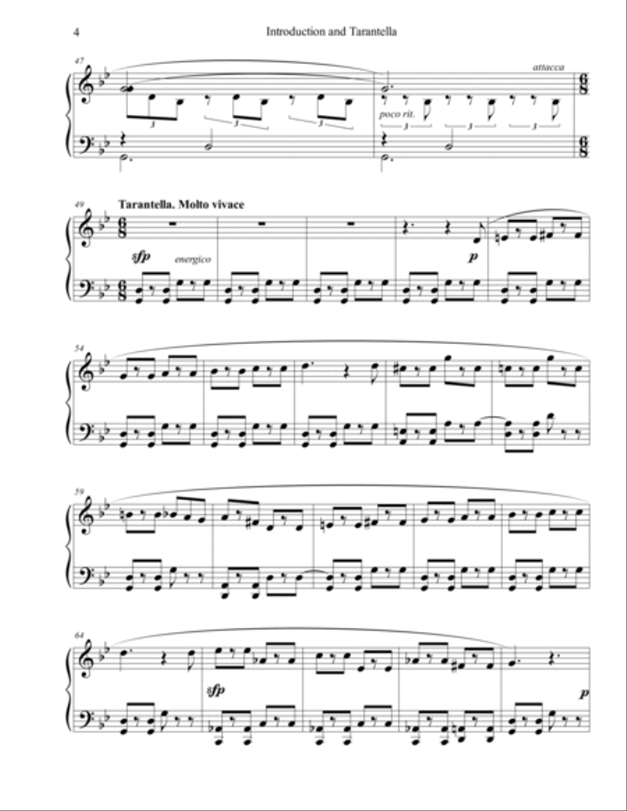 Introduction and Tarantella Piano Solo scores gallery preview page 4