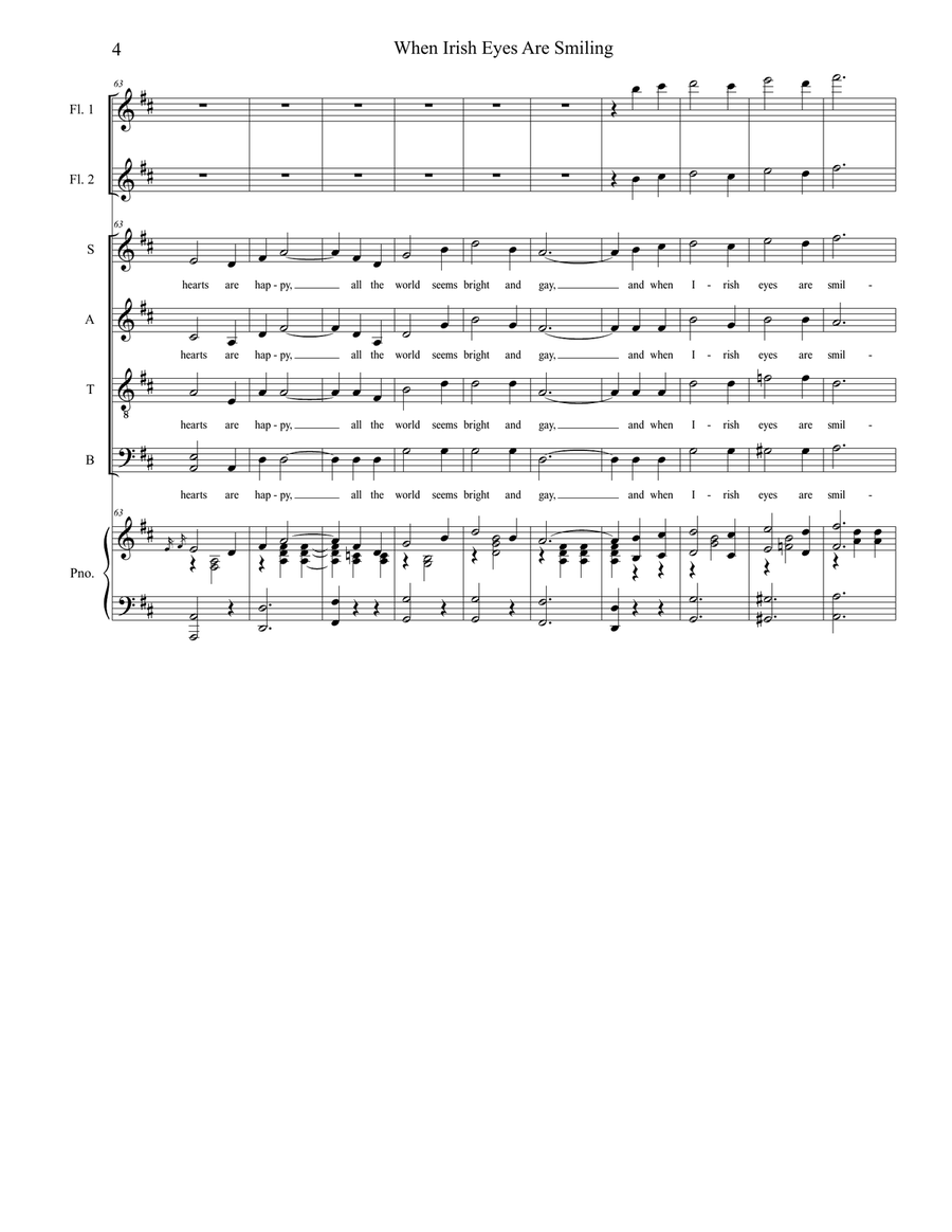 When Irish Eyes Are Smiling (SATB) 4-Part scores gallery preview page 4