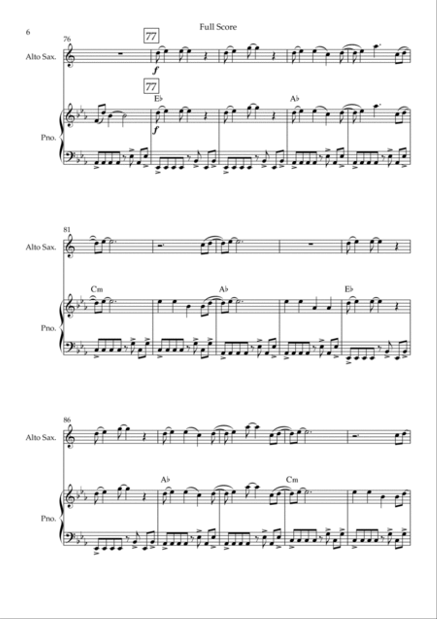 Without You Without You Alto Saxophone scores gallery preview page 6