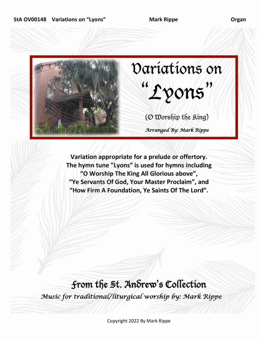 Variations On "Lyons" (O Worship The King) StA OV00148 image number null