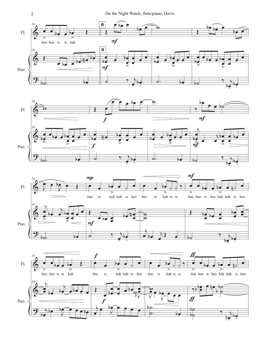 On the Night Watch for Beatbox Flute and Piano (Clifton Davis) Flute Solo scores gallery preview page 3