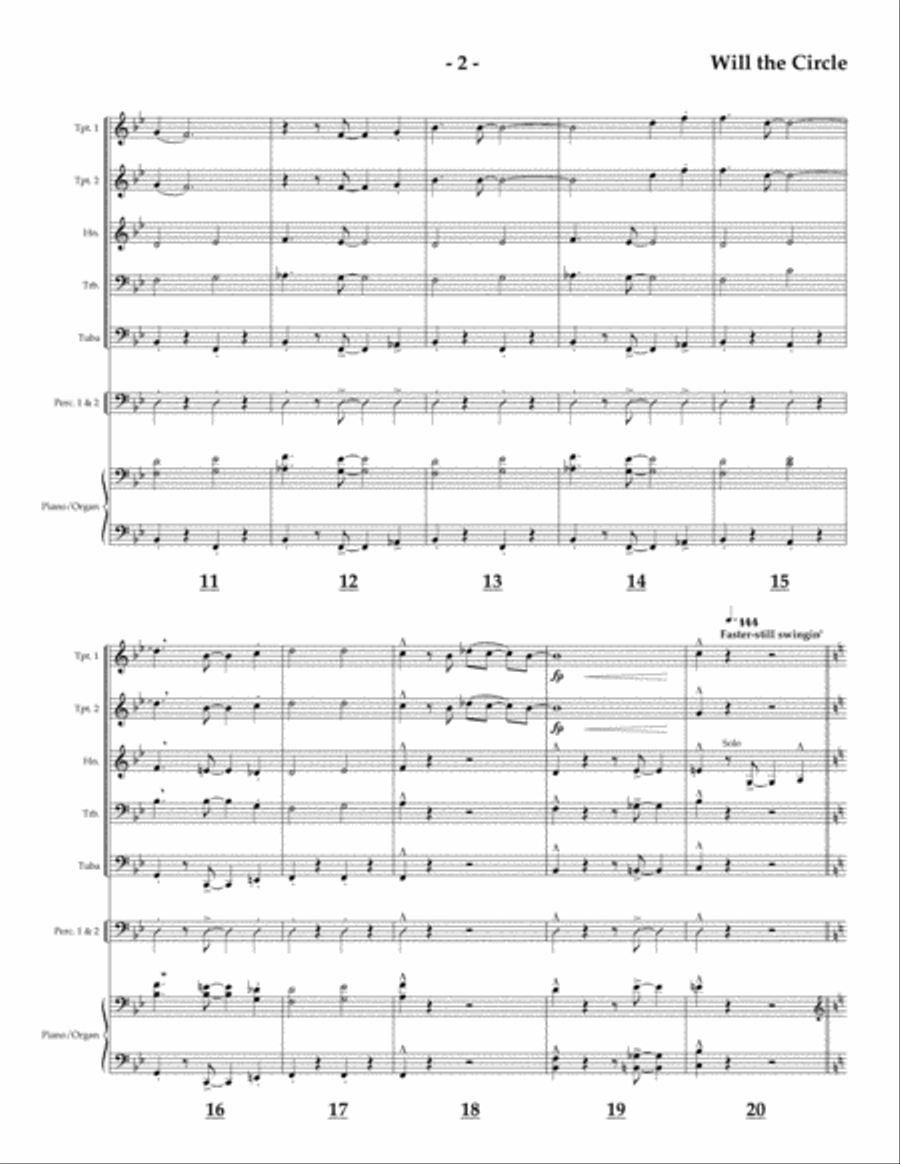 Will the Circle Be Unbroken for Brass Quintet Brass Quintet scores gallery preview page 2