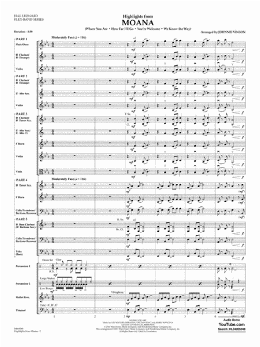 Highlights from Moana Highlights from Moana Concert Band scores gallery preview page 3