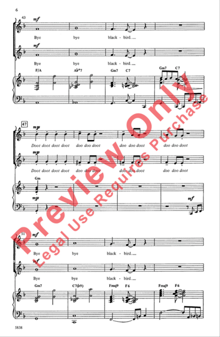 Bye Bye Blackbird 2-Part scores gallery preview page 6