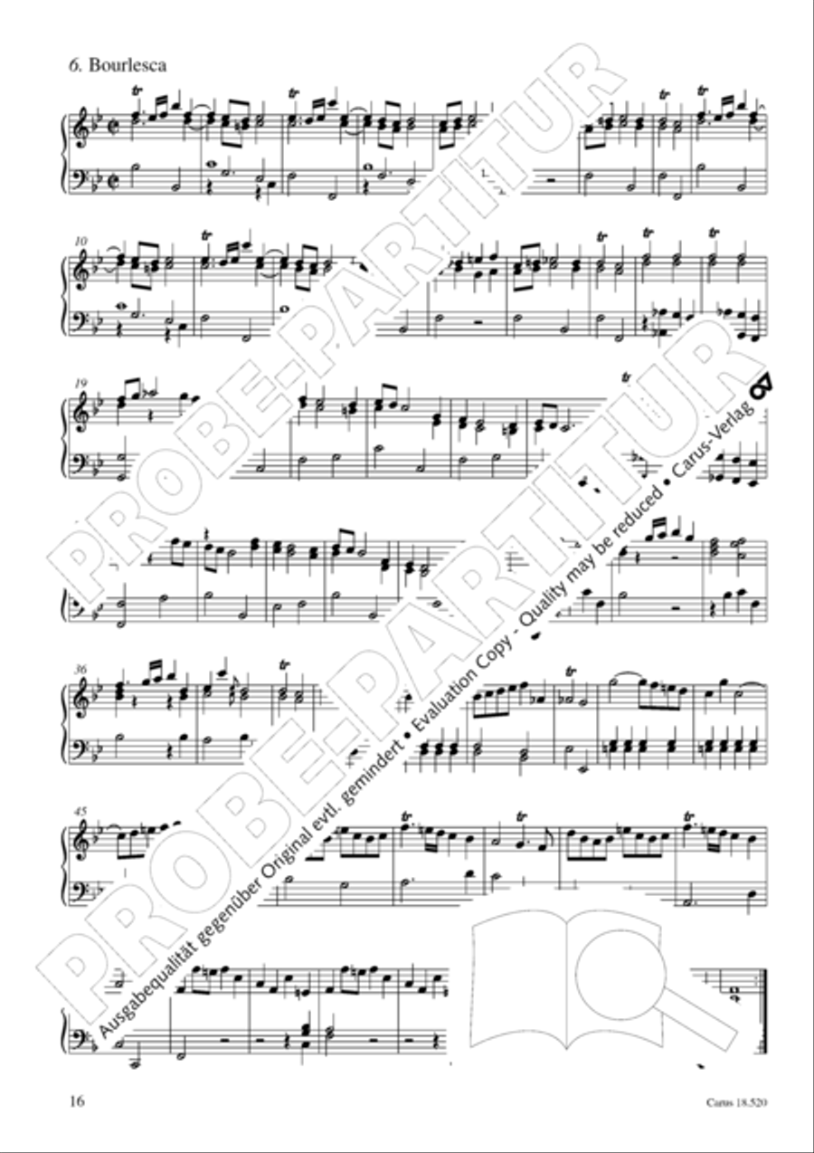 Partita in B flat Major Harpsichord scores gallery preview page 17