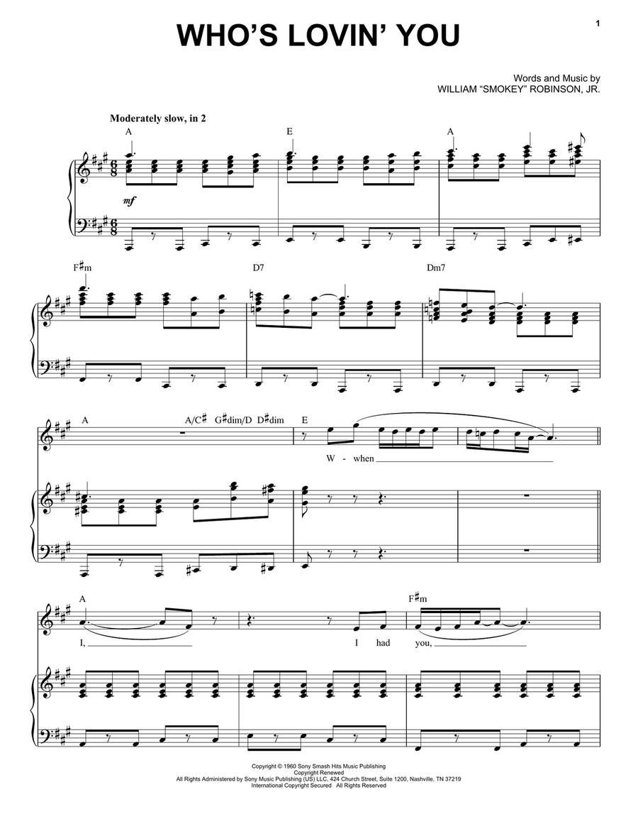 Who's Lovin' You Guitar scores gallery preview page 1