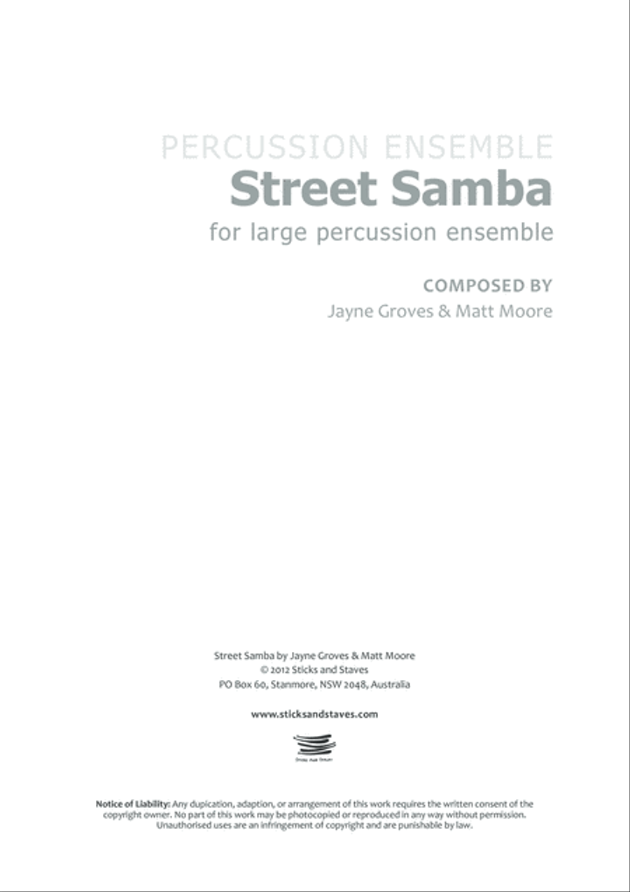 Street Samba Percussion Ensemble scores gallery preview page 1