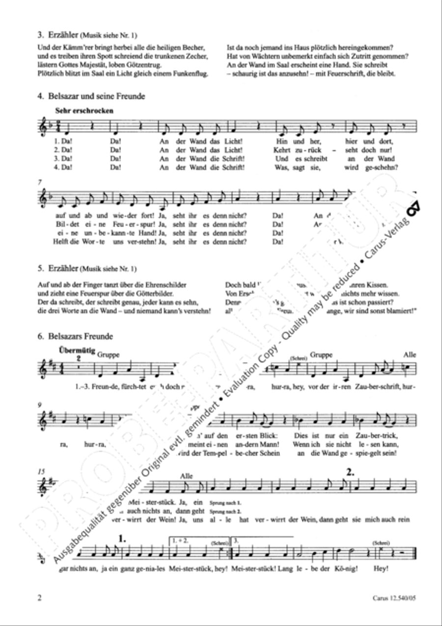 Belsazars Festmahl Children's Choir scores gallery preview page 3