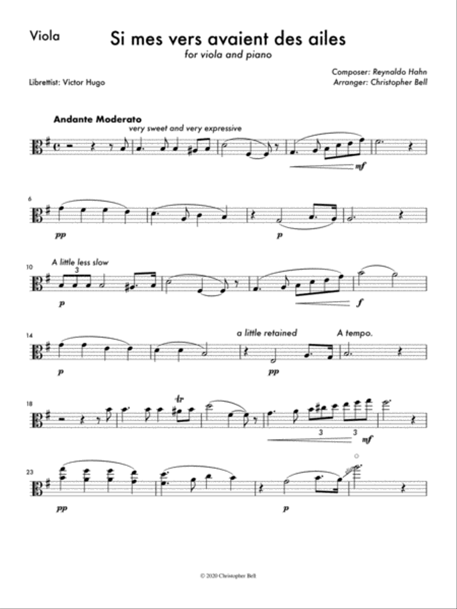 Si mes vers avaient des ailes Viola scores gallery preview page 5