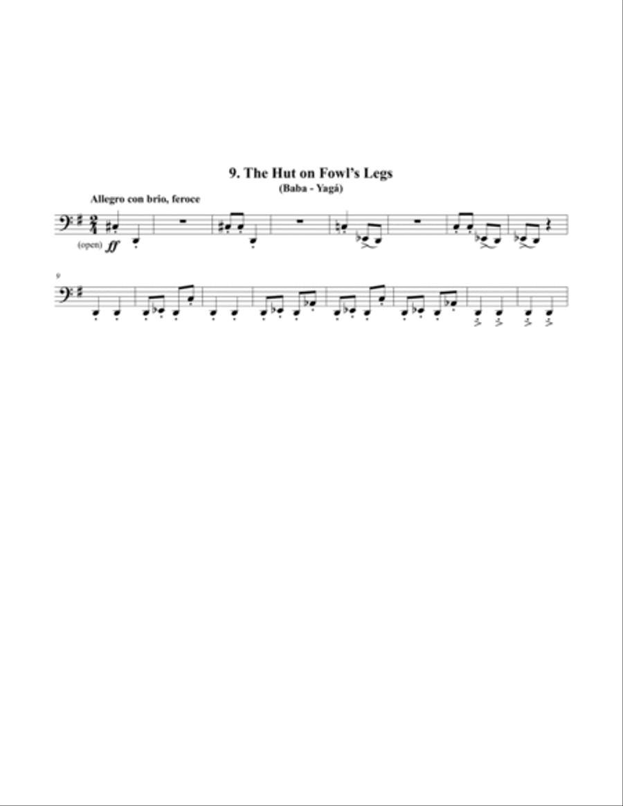 Pictures At An Exhibition for Tuba or Bass Trombone and Piano Bass Trombone scores gallery preview page 7