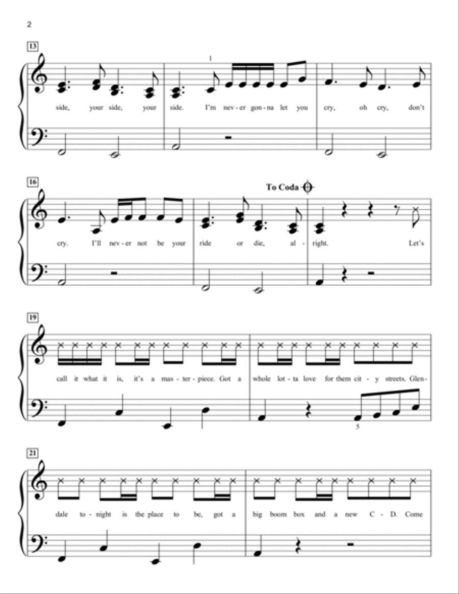 Nobody Like U (from Turning Red) Easy Piano scores gallery preview page 2