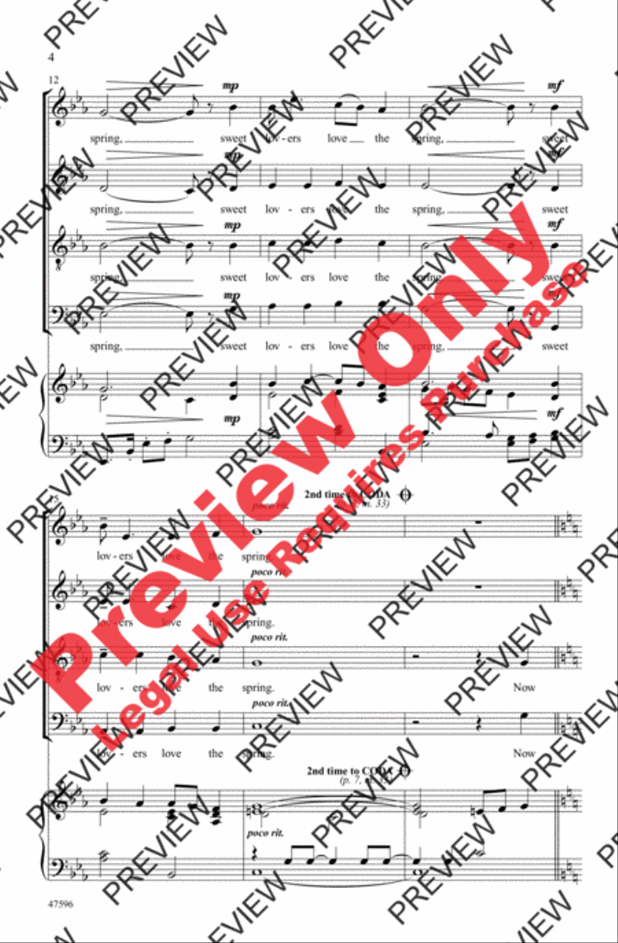 In the Pretty Springtime 4-Part scores gallery preview page 4