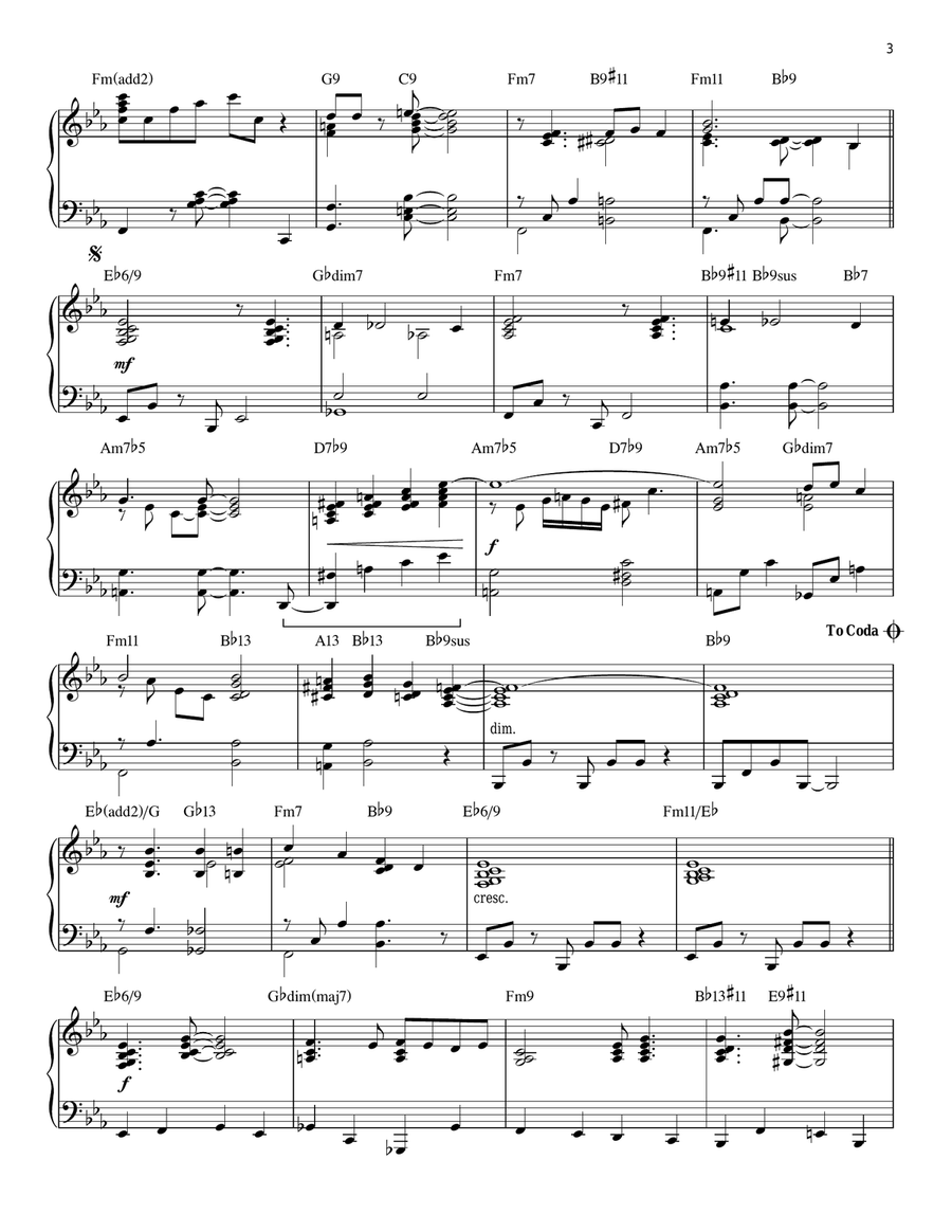 I've Got My Love To Keep Me Warm [Jazz version] Piano Solo scores gallery preview page 3
