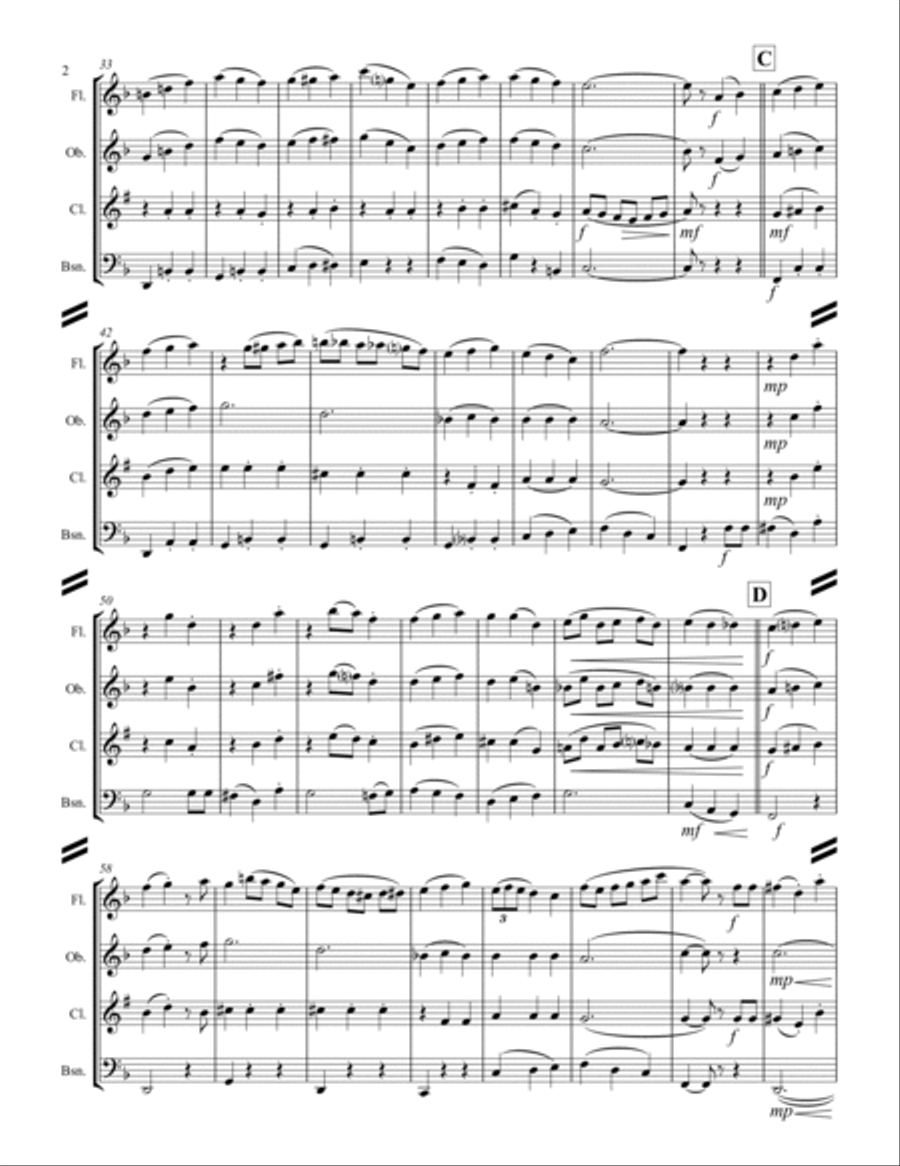 Broadway Medley (for Woodwind Quartet) Woodwind Quartet scores gallery preview page 3
