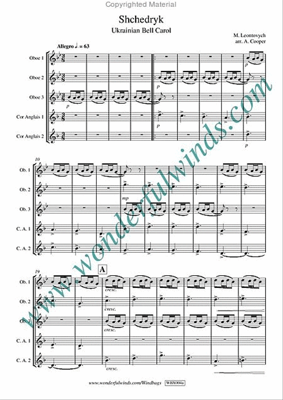 Shchedryk Shchedryk Oboe scores gallery preview page 2
