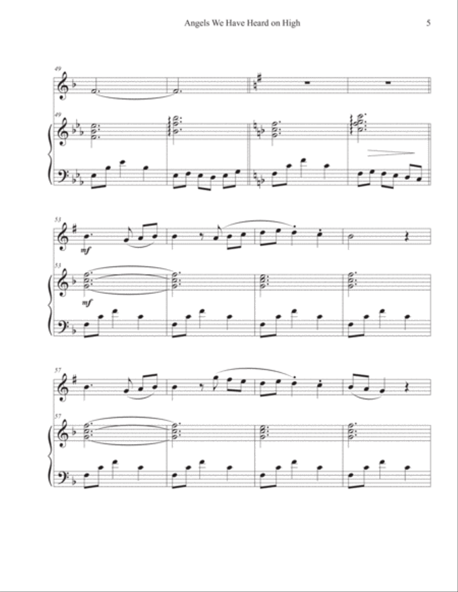 Angels We Have Heard on High (Trumpet-Piano) Angels We Have Heard on High (Trumpet-Piano) Trumpet Solo scores gallery preview page 5