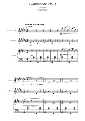 Gymnopedie No. 1 - Soprano and Alto Sax Duet w/ Piano