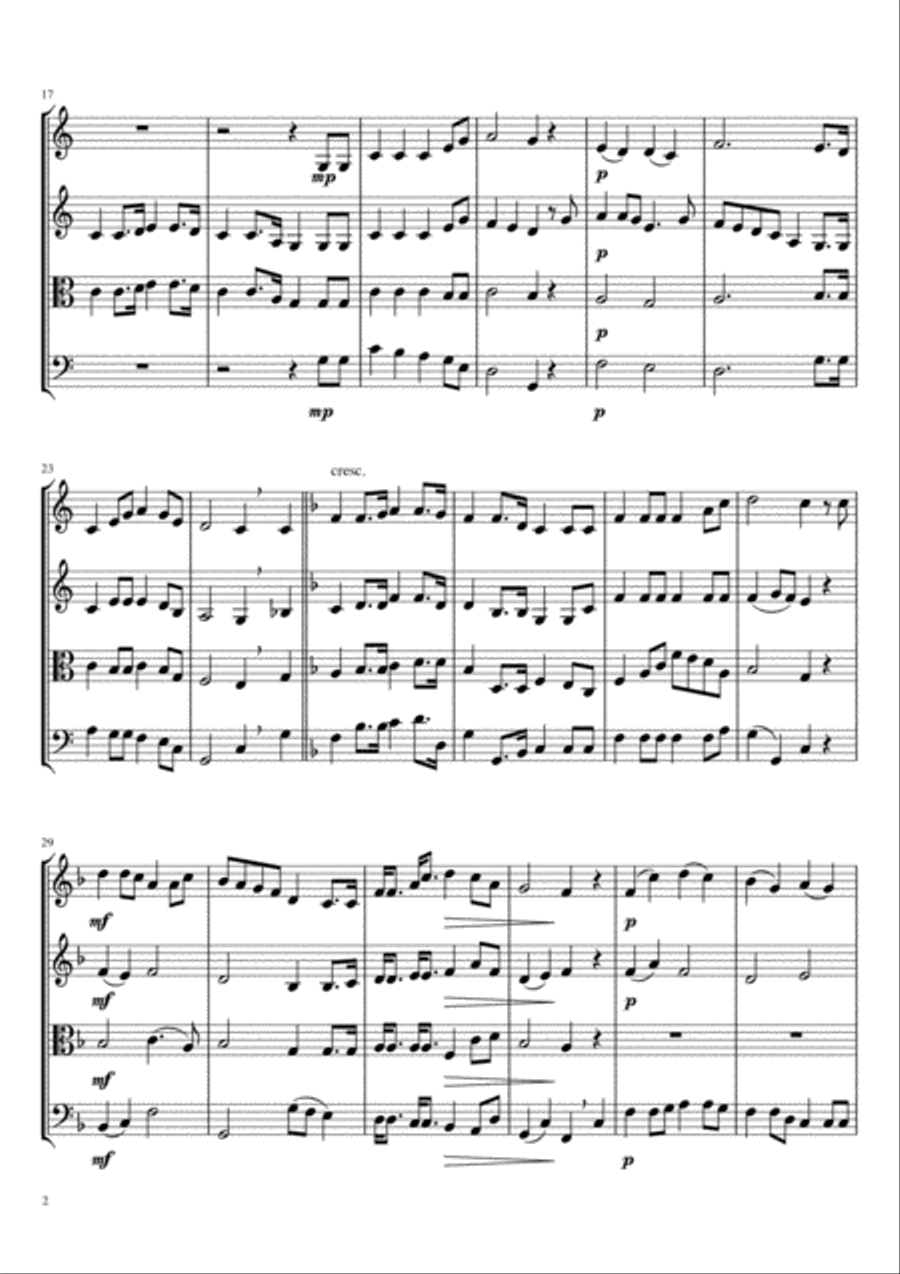 Loch Lomond for String Quartet String Quartet scores gallery preview page 2